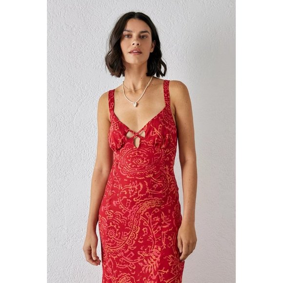 Free People Mystical Mindset Printed Maxi in scarlett combo Size M - Picture 4 of 15